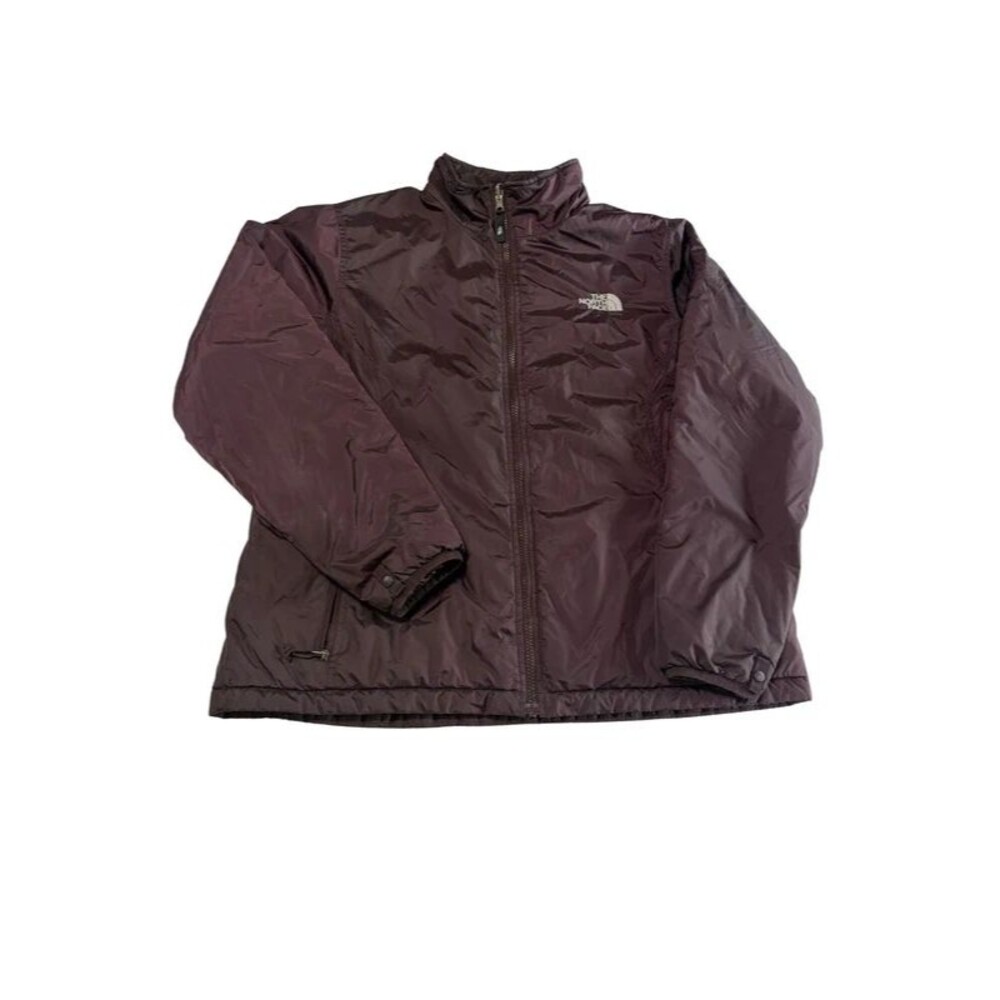 The North Face Burgundy Maroon Insulated Full Zip Puffer Liner Jacket Womens